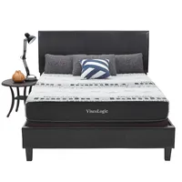Luca Platform Bed With Faux Leather Headboard, Foot-board And Rails