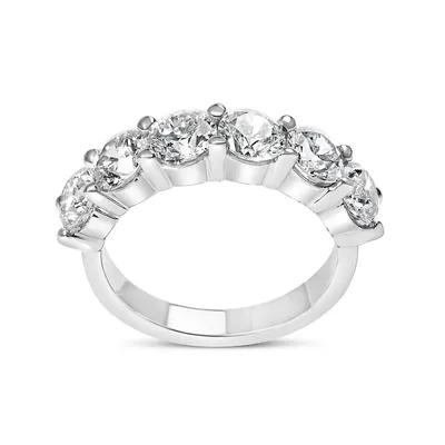 14k White Gold 3.0 Cttw Lab-grown Diamond Shared Prong Set 6 Stone Band Ring (g-h Color, Vs2-si1 Clarity)
