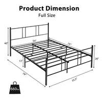 Full Size Platform Bed Frame Headboard Heavy-duty Mattress Foundation Bedroom