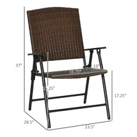 Folding Chair Set, Brown