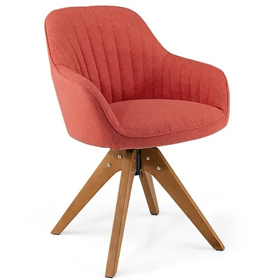 Modern 360° Swivel Accent Chair W/ Linen Fabric & High-density Sponge