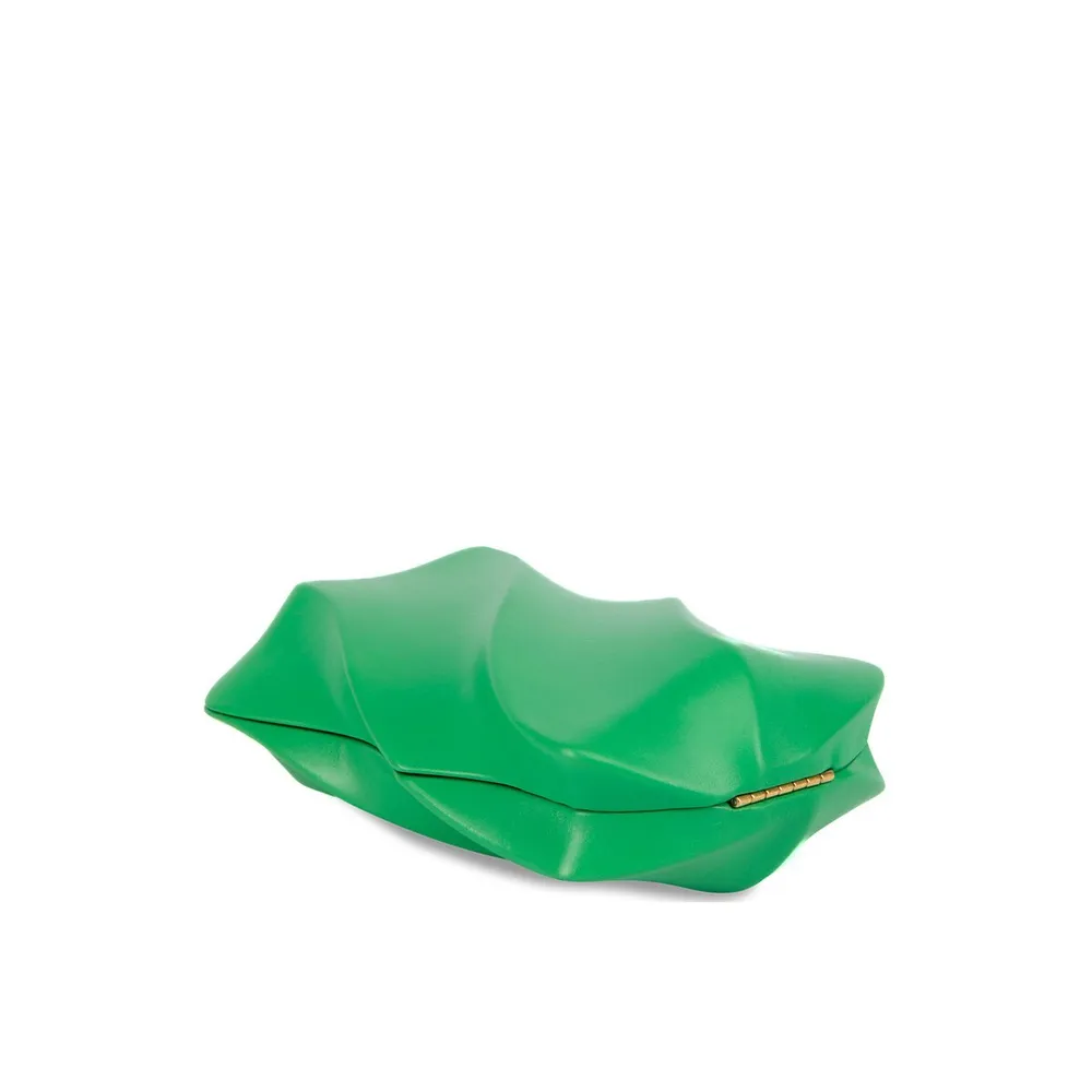 Bottega Veneta The Whirl Clutch Leather Green