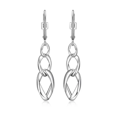 Rhodium-plated Sterling Silver High Polish Multi Link Drop Earring