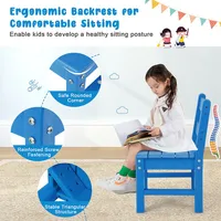 3pcs Kids Table & 2 Chairs Set Outdoor Heavy-duty All-weather Activity Table Set
