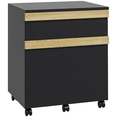 File Cabinet, Printer Stand With 2 Drawers And 5 Wheels