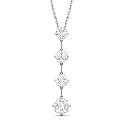 14k White Gold & 2.13 Ct. T.w. Created Moissanite Drop Pendant Necklace