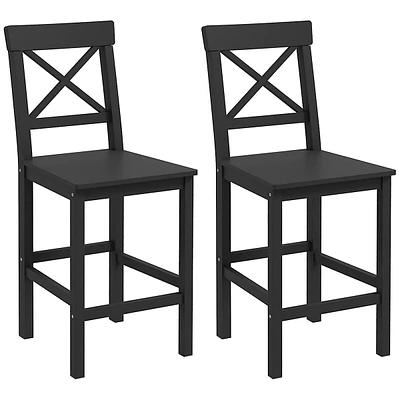 Counter Height Bar Stools Set Of 2 With Cross Back