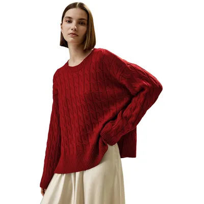 Ultrafein Merino Wool Crewneck Sweater For Women