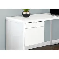 Computer Desk - 72"l / High Glossy White Left/ Right Face