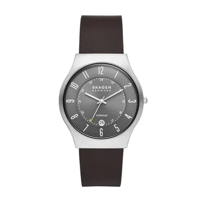 Men's Sundby Three-hand Date, Gray Titanium Watch