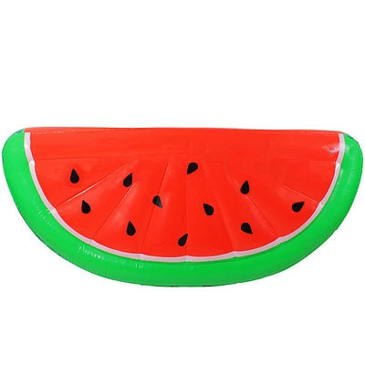5.75' Inflatable Red And Green Jumbo Watermelon Slice Lounge Pool Float