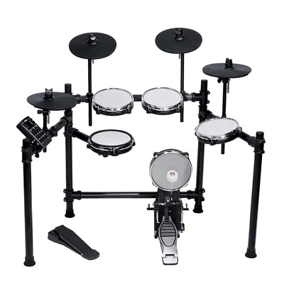 9-piece Electronic Drum Set, Compact Mesh-head Kit With 222 Tones, 10 Preset Kits, Record Playback Function For Beginners - Ed-400