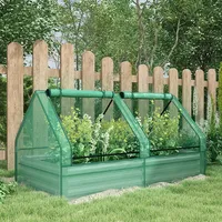 6' X 3' Galvanized Raised Garden Bed With Mini Greenhouse