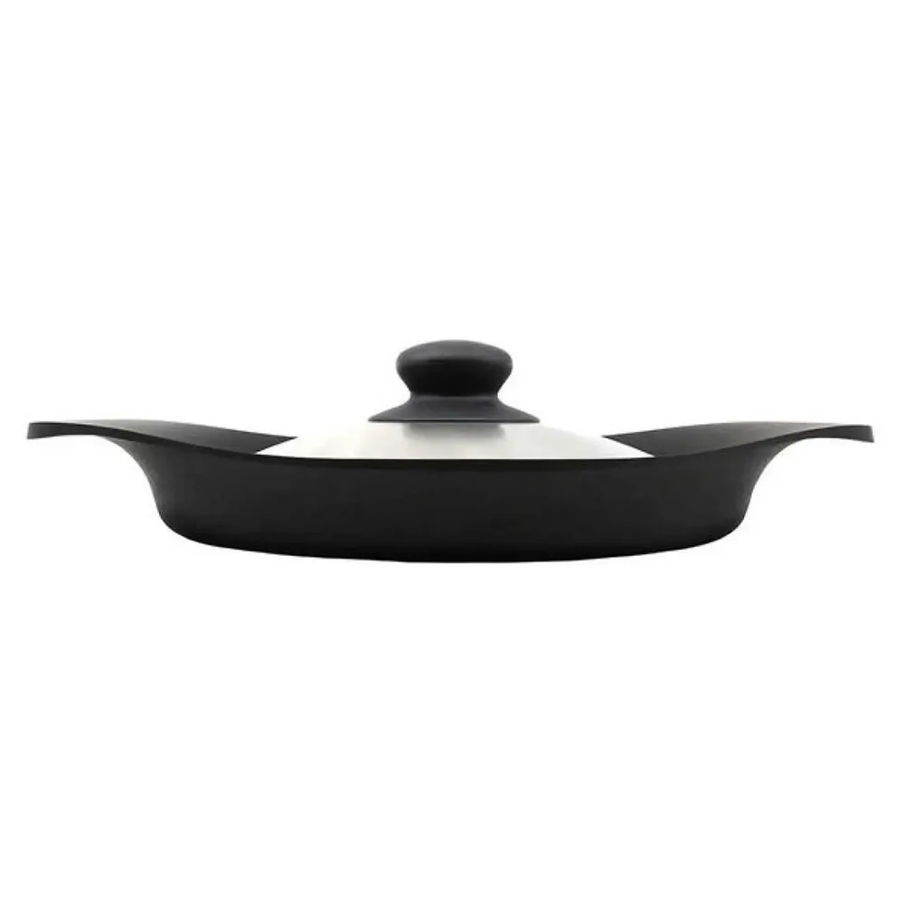 Tekki (cast Iron) Grill Pan 22cm With Stainless Lid