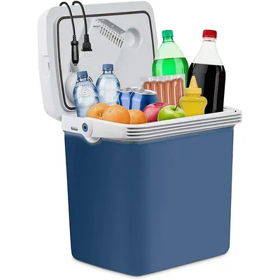 Electric Cooler & Warmer With Handle, 27 Quart (25 L) Portable Thermoelectric Fridge For Vehicles & Trucks