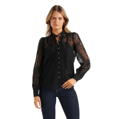 Ruth Button Down Lace Blouse