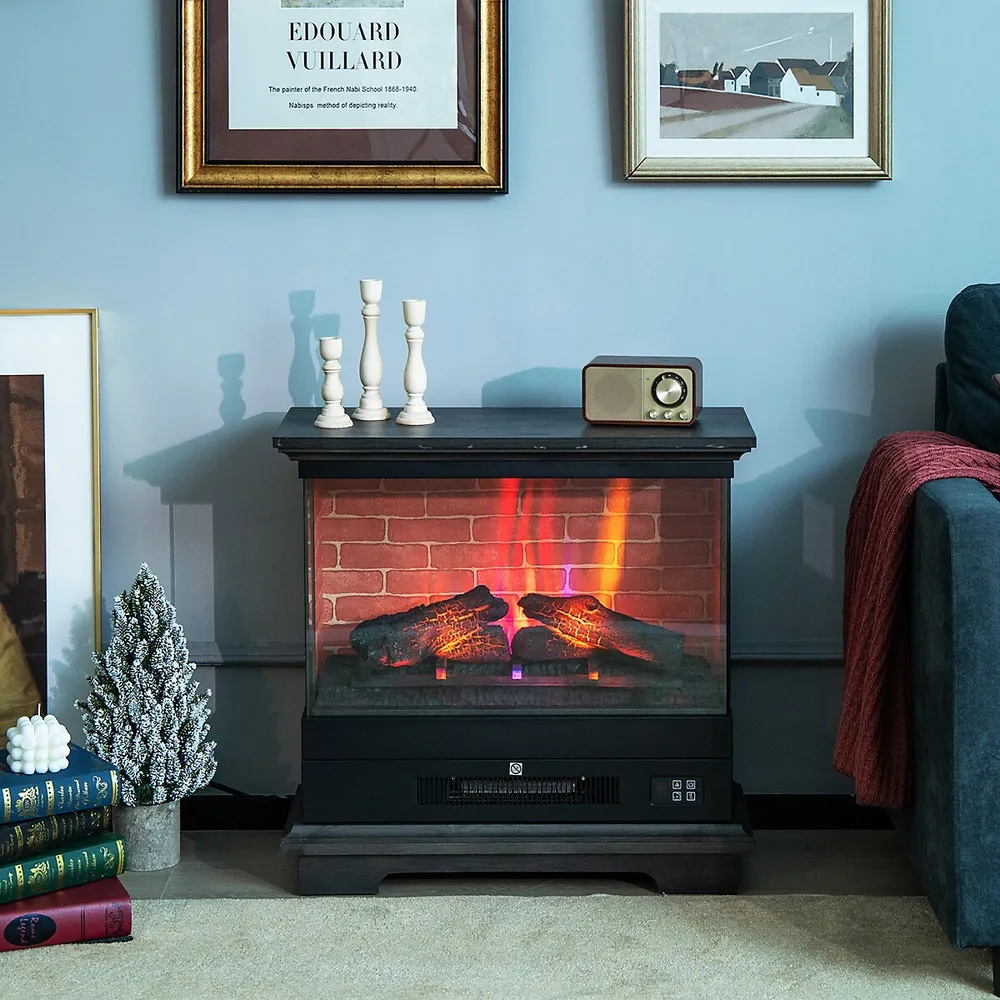 Costway 27 Freestanding Electric Fireplace Heater W/ 3-level Flame  Thermostat White | Southcentre Mall