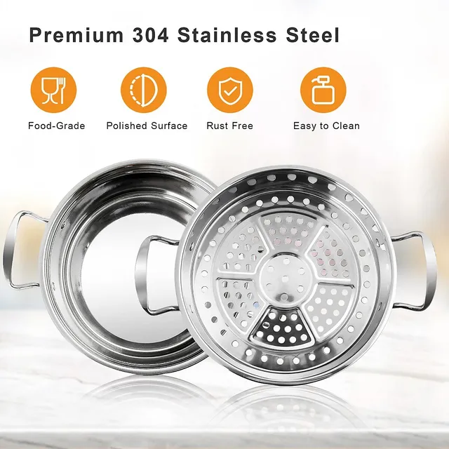 Stainless Steel Food Steamer Tagged FS3200 - Euro Cuisine Inc