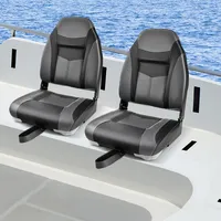 High Back Folding Boat Seats With Black Grey Sponge Cushion & Flexible Hinges