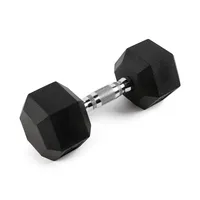 Fixed Dumbbell, 55lb Rubber Coated Dumbbell Free Weights With Solid Cast-iron Core Grip For Strength Training, Home, Gym