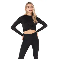 Womens Day-to-day Crossover Long Sleeve Top