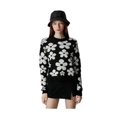 Regular Fit Woven Floral Sweater