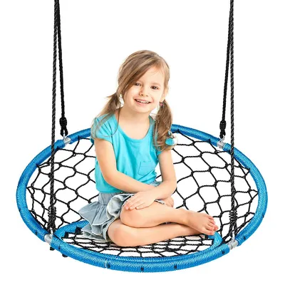 Spider Web Chair Swing W/ Adjustable Hanging Ropes Kids Play Equipment