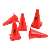 Numbered Sports Training Cones - 9 Inch Field Markers For Soccer And More, Set Of 10