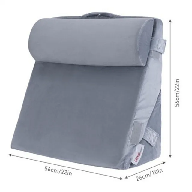 Costway Bed Wedge Pillow Adjustable Neck Back Support Memory Foam Headrest  Grey