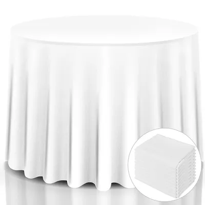 10 Pcs 90" Round Tablecloth Polyester For Home Wedding Restaurant Party