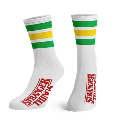 Stranger Things Logo Striped Crew Socks