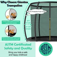 8ft Recreational Trampoline W/ Ladder Enclosure Net Safety Pad Outdoor