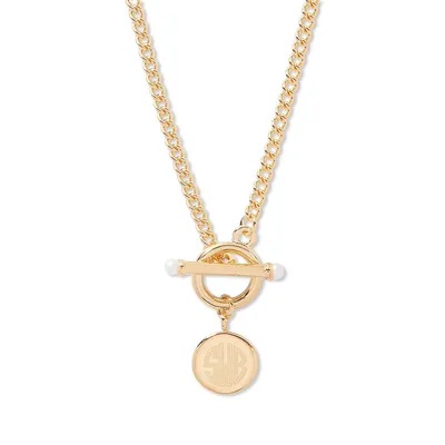 Brook & York Custom Monogram Coin Charm Necklace