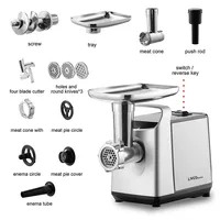 1200W Electric Meat Grinder, Electric Food Processor Veggies Shredder with Sausage Stuffer Maker cETL Approved with Convenient Handle, 9 Accessories
