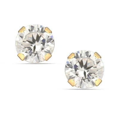 10kt 5mm Yellow Gold With Cz Stud Earring