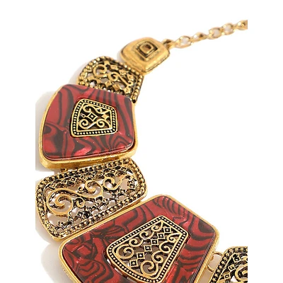 Gold Plated Red Stone Designer Necklace For Women
