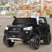 2*12v Licensed Toyota Hilux Ride On Truck Car 2-seater 4wd W/ Remote Painted Black