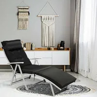 Outdoor Folding Chaise Lounge Chair W/cushion