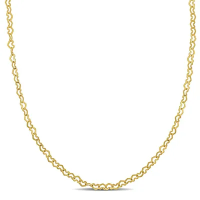 Heart Link Necklace In 18k Yellow Gold - 16 In.