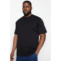 Male Regular Fit Basic Crew Neck Knitted Plus T-shirt