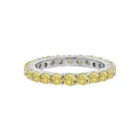 Fancy Yellow Canary Diamond Eternity Ring Band 14k White Gold (1.07 Ctw)
