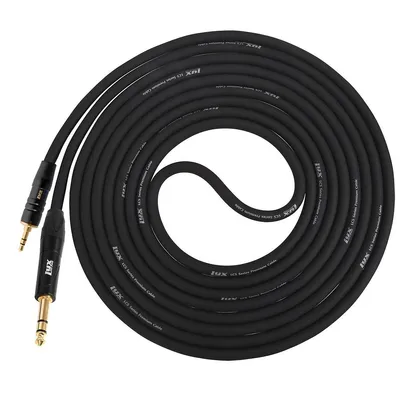 3.5mm (1/8'' Mini-stereo) Trs To 1/4'' Trs Balanced Cable 10 Feet Male To Male