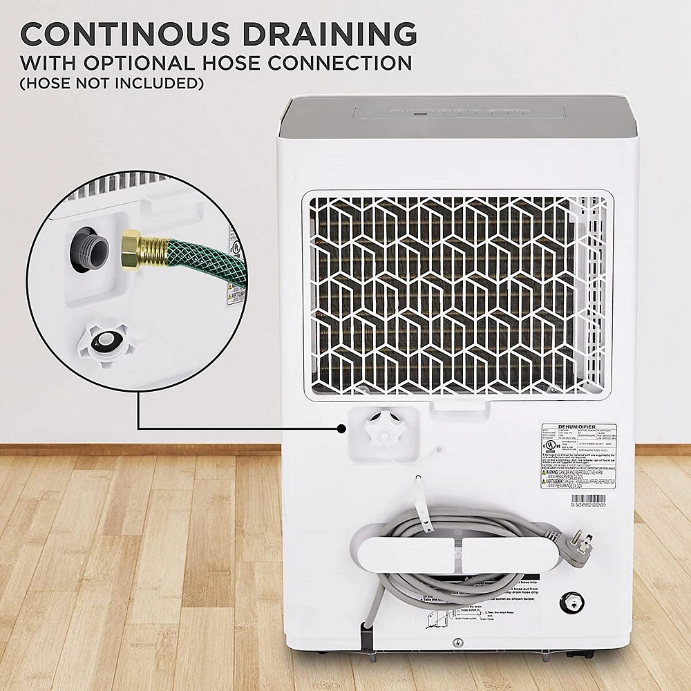 Dehumidifier, Large Capacity Compressor De-humidifier for Big Rooms, Humidity Control, Auto Shutoff and Restart