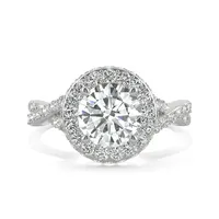14k White Gold & 2.81 Ct. T.w. Created Moissanite Halo Ring