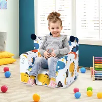 Kids Sofa Chair Foam Filled Armchair Dinosaur Toddler Couch With Cover & Pillow