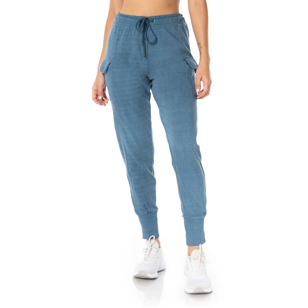 Womens Recycled Soft French Terry Cargo Sweatpant Jogger With Pockets