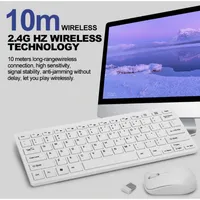Wireless Keyboard and Mouse Combo 2.4GHz Ultra Thin Silent Wireless Mouse White