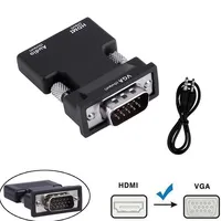 HDMI Female Input to VGA Male Output Video Adapter Converter with Audio HD1080P