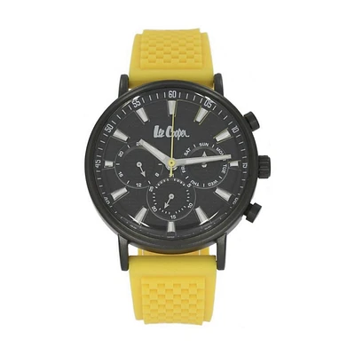 Men's Lc06903.654 Chronograph Black Watch With A Yellow Silicon Strap And A Black Dial