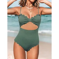 Women's Analia Scalloped Trim Cut-out One Piece Swimsuit